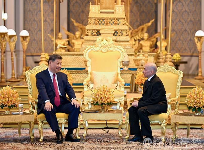 习近平会见柬埔寨国王西哈莫尼